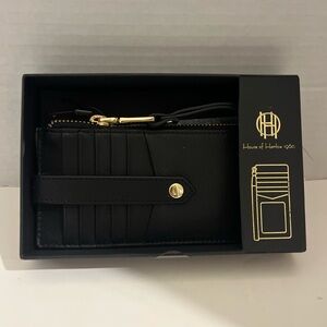 New in Box House of Harlow 1960 Black Card Holder with Gold Details